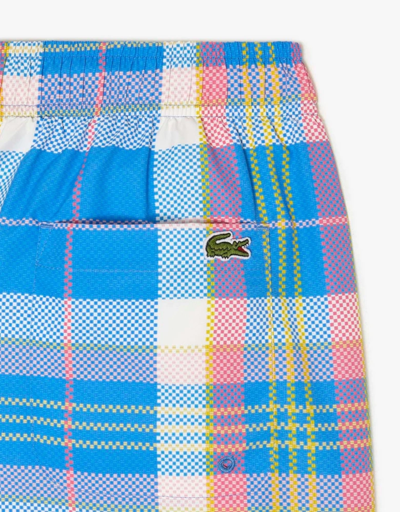 Quick Dry Coloured Check Swim Shorts