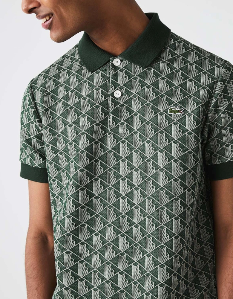 Classic Fit Monogram Jacquard Polo Shirt