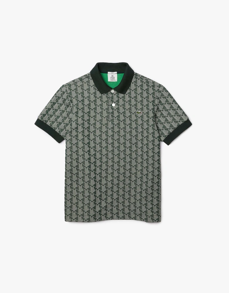 Classic Fit Monogram Jacquard Polo Shirt