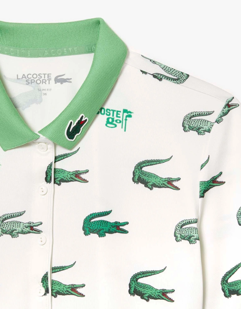 Golf Crocodile Print Polo Shirt