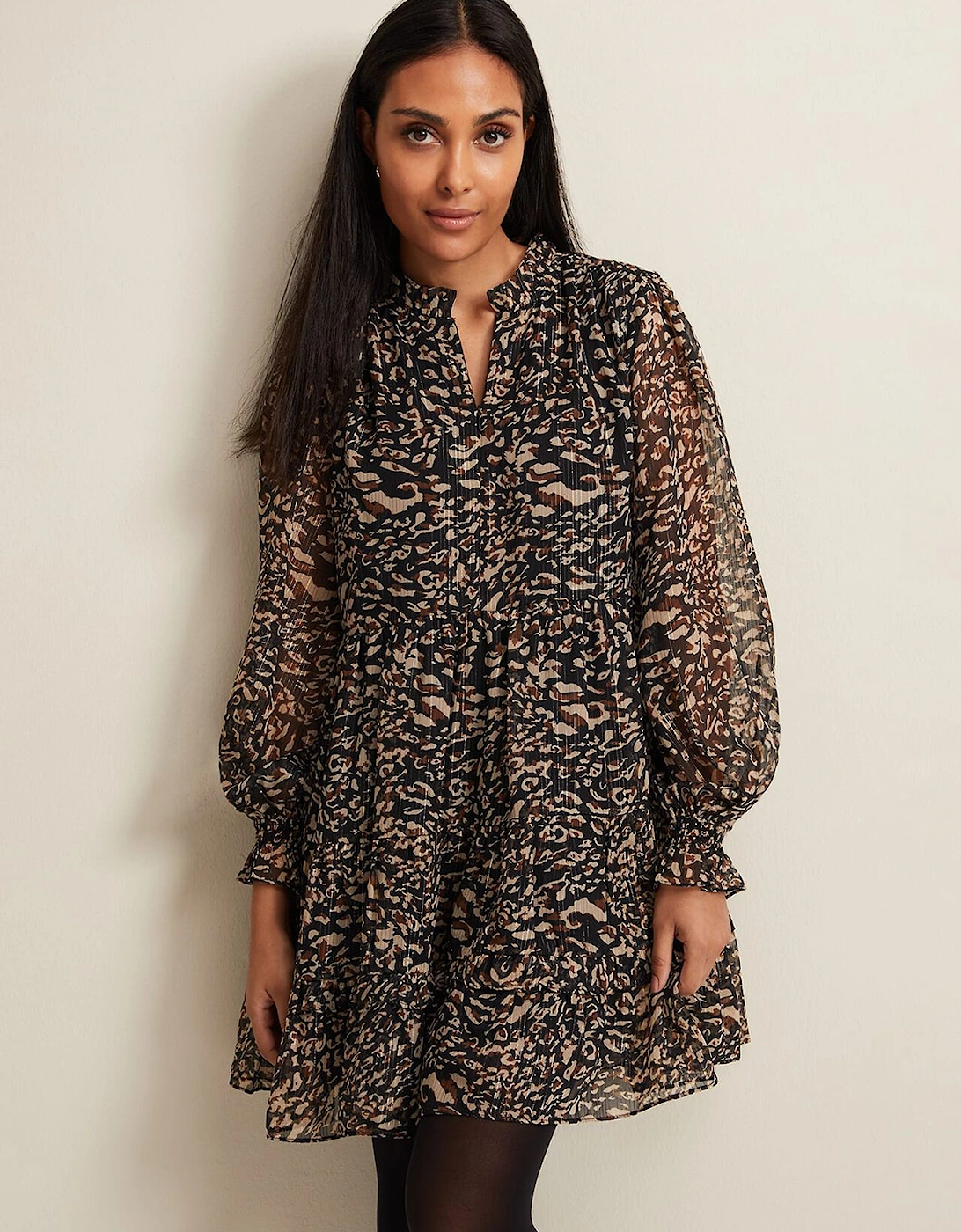 Petite Shreya Leopard Swing Dress, 7 of 6