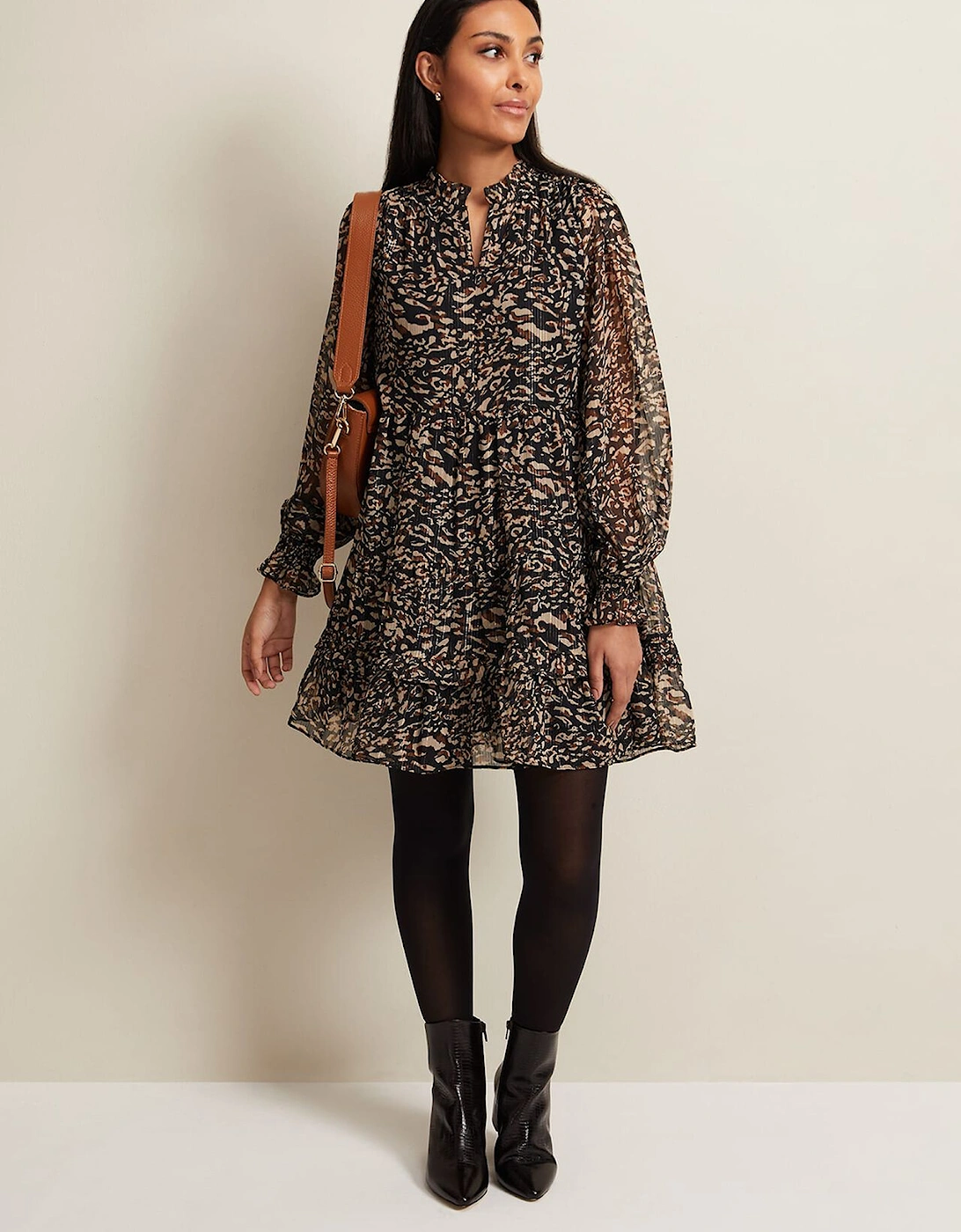 Petite Shreya Leopard Swing Dress