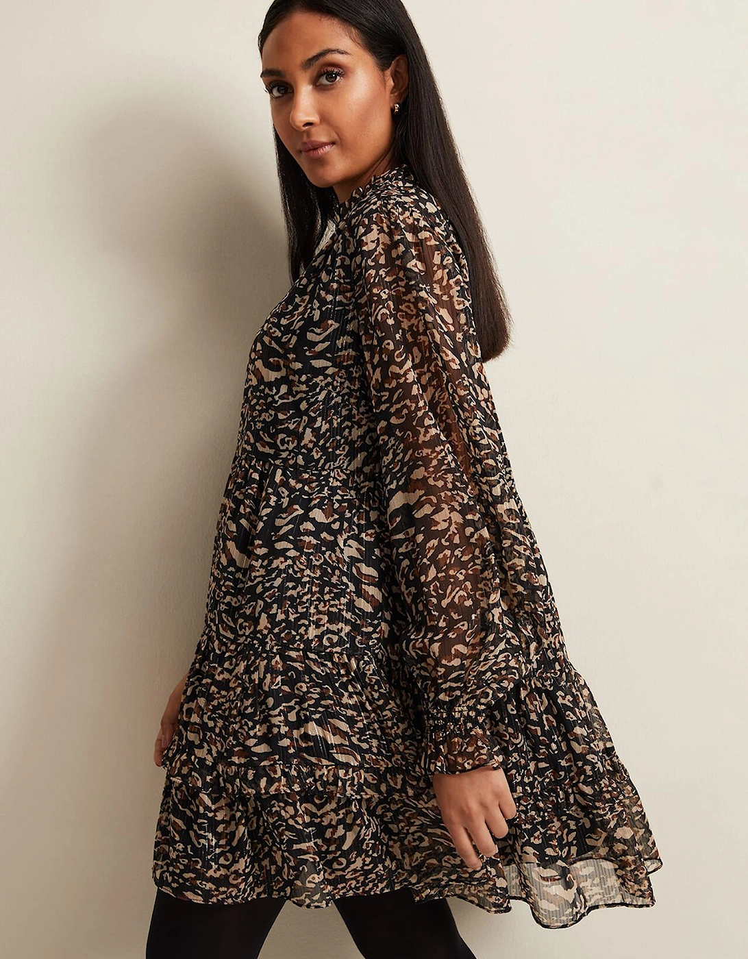 Petite Shreya Leopard Swing Dress