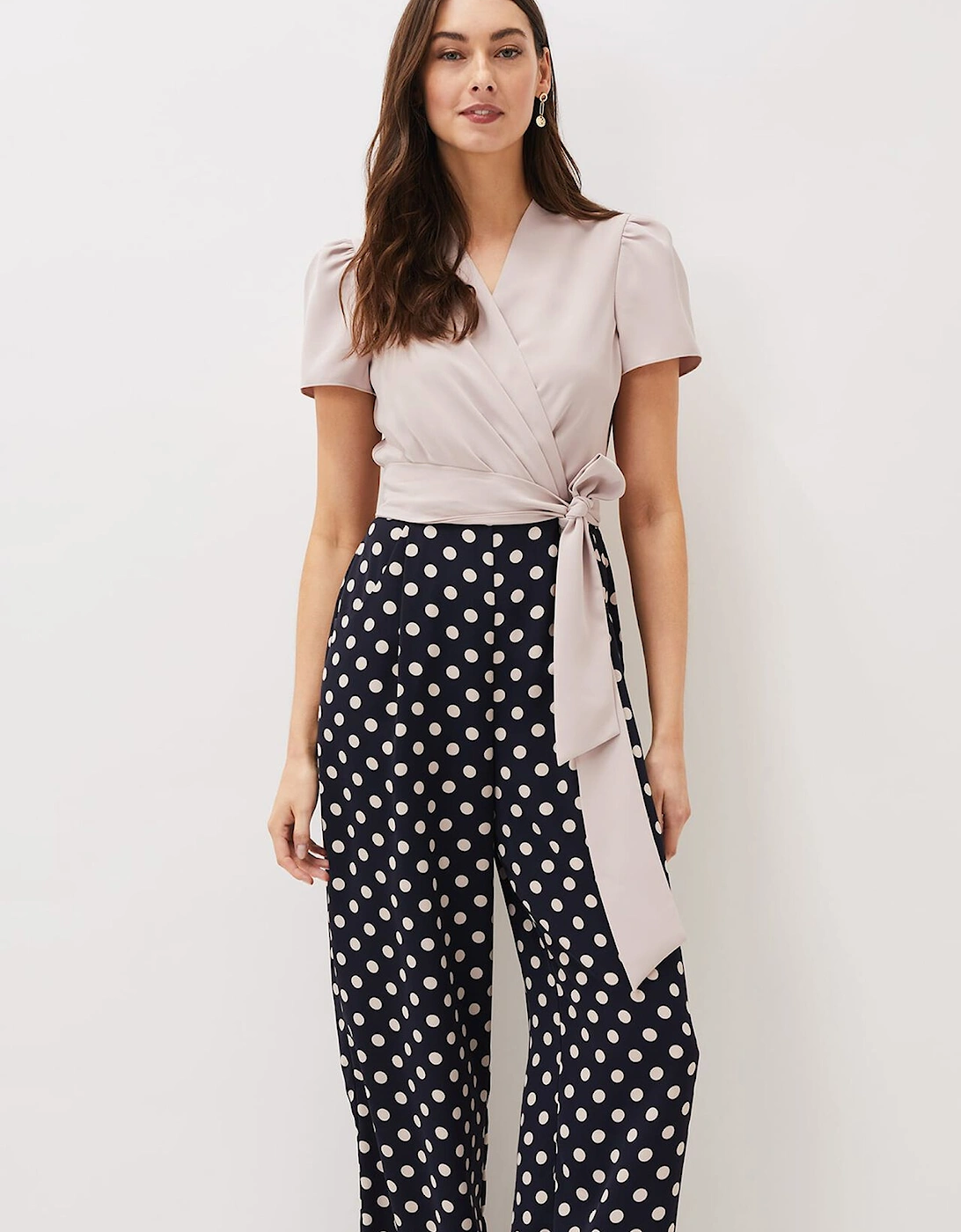 Eloise Spot Print Wide Leg Jumpsuit