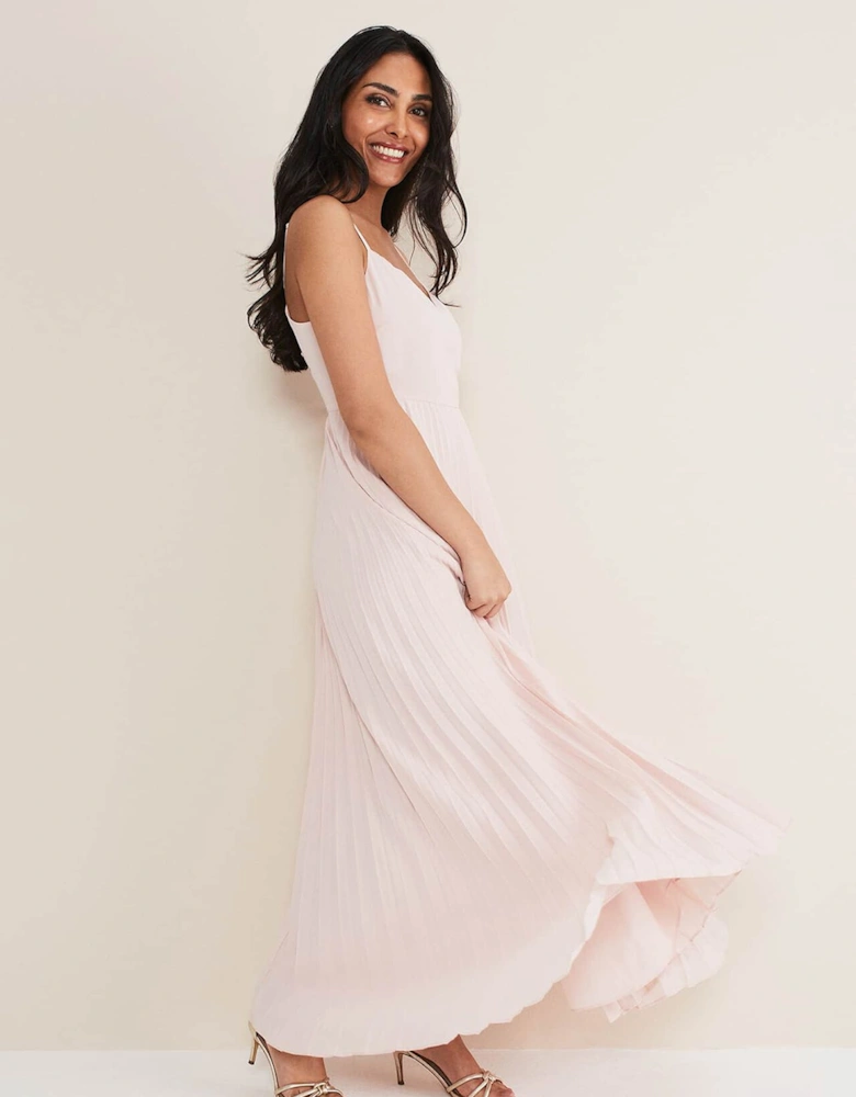 Petite Michelle Lace Pleated Maxi Dress