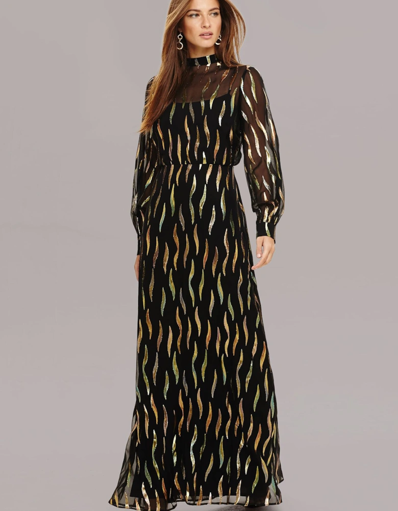 Penny Shimmer Silk Maxi Dress