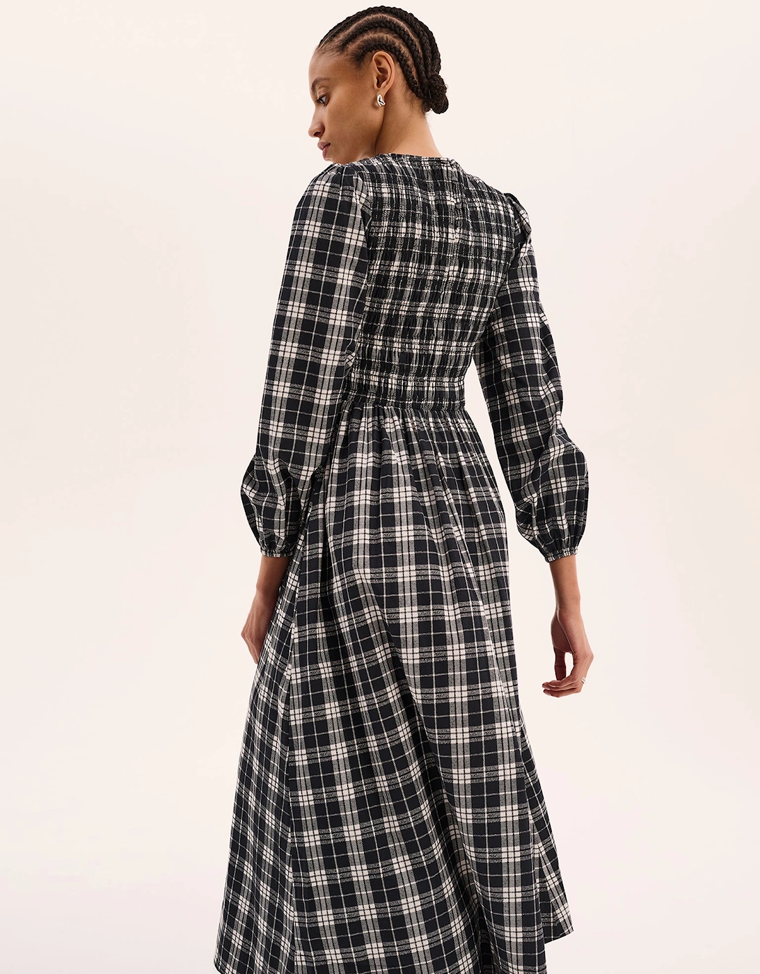 Saint Dress in Mono Check