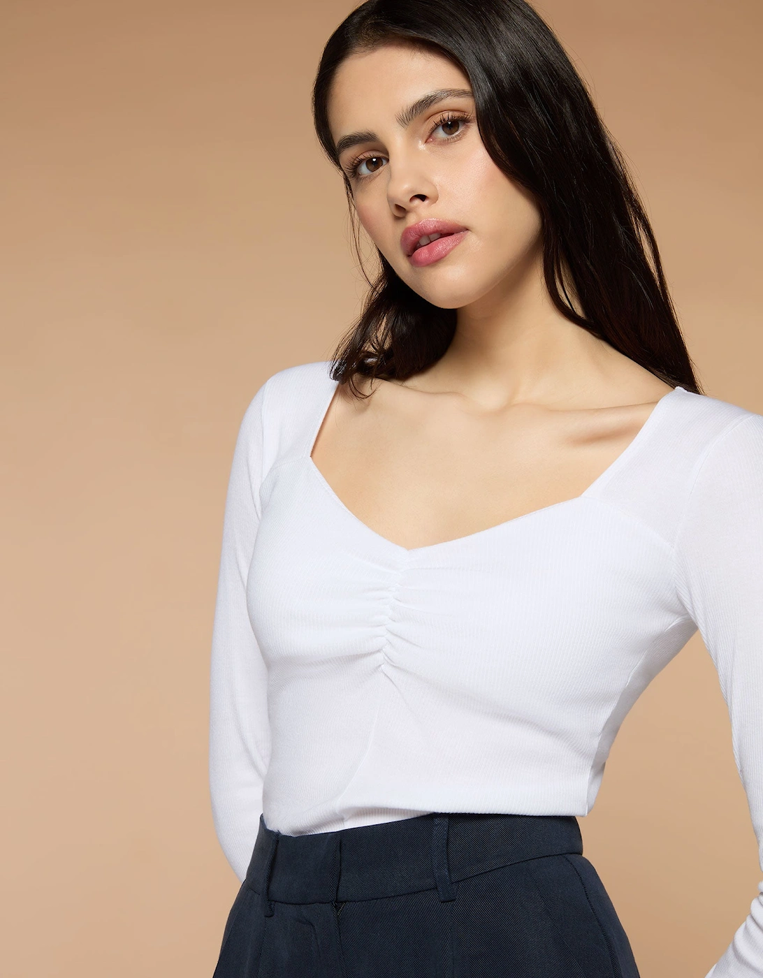 Lucinda Jersey Top in White