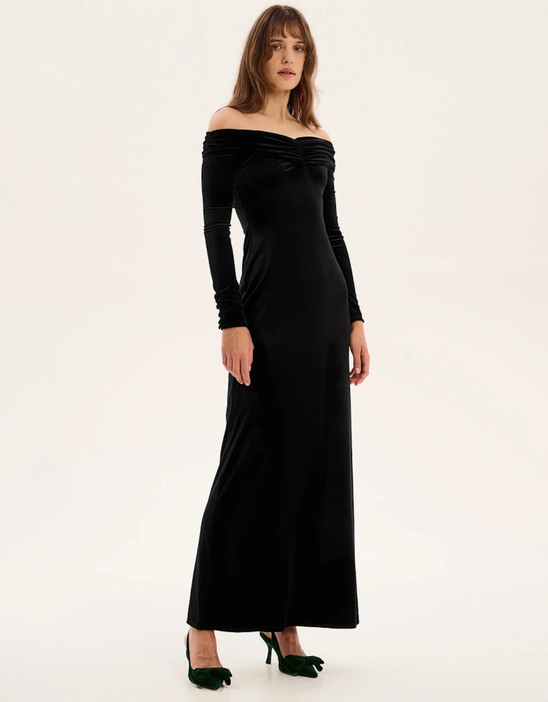 Mae Velvet Dress in Black