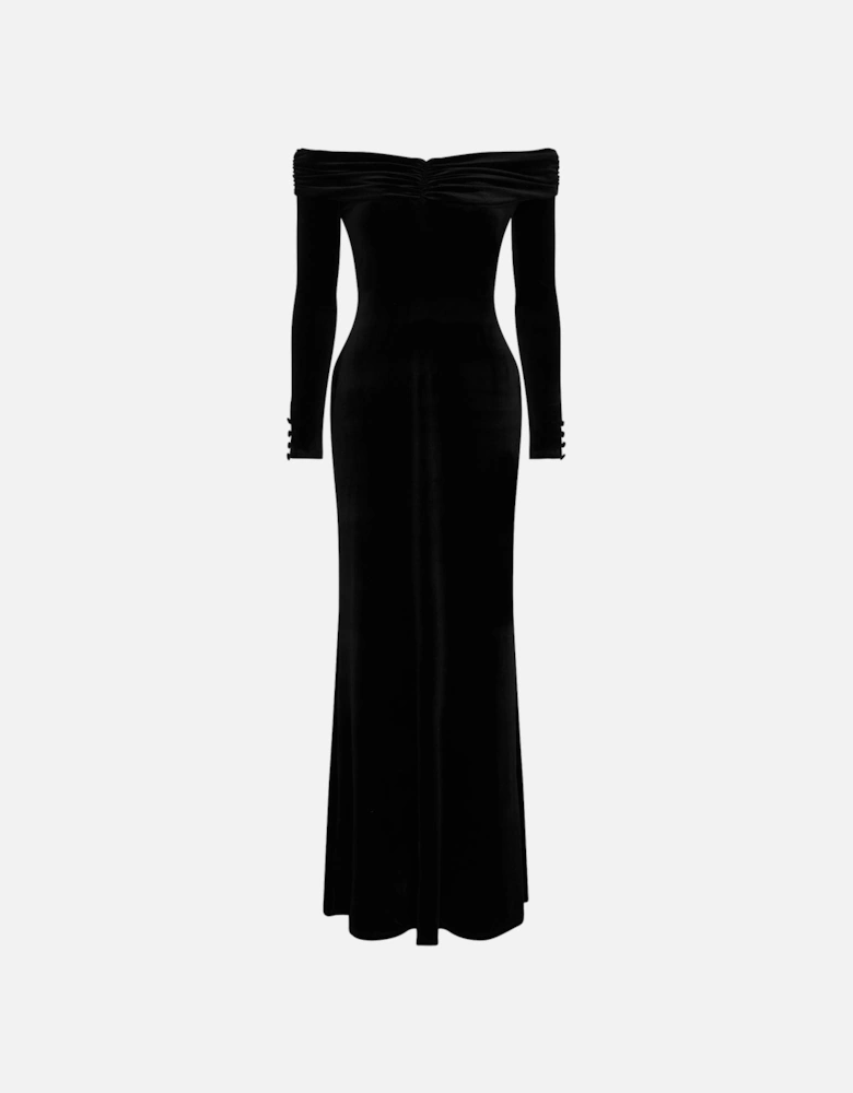 Mae Velvet Dress in Black