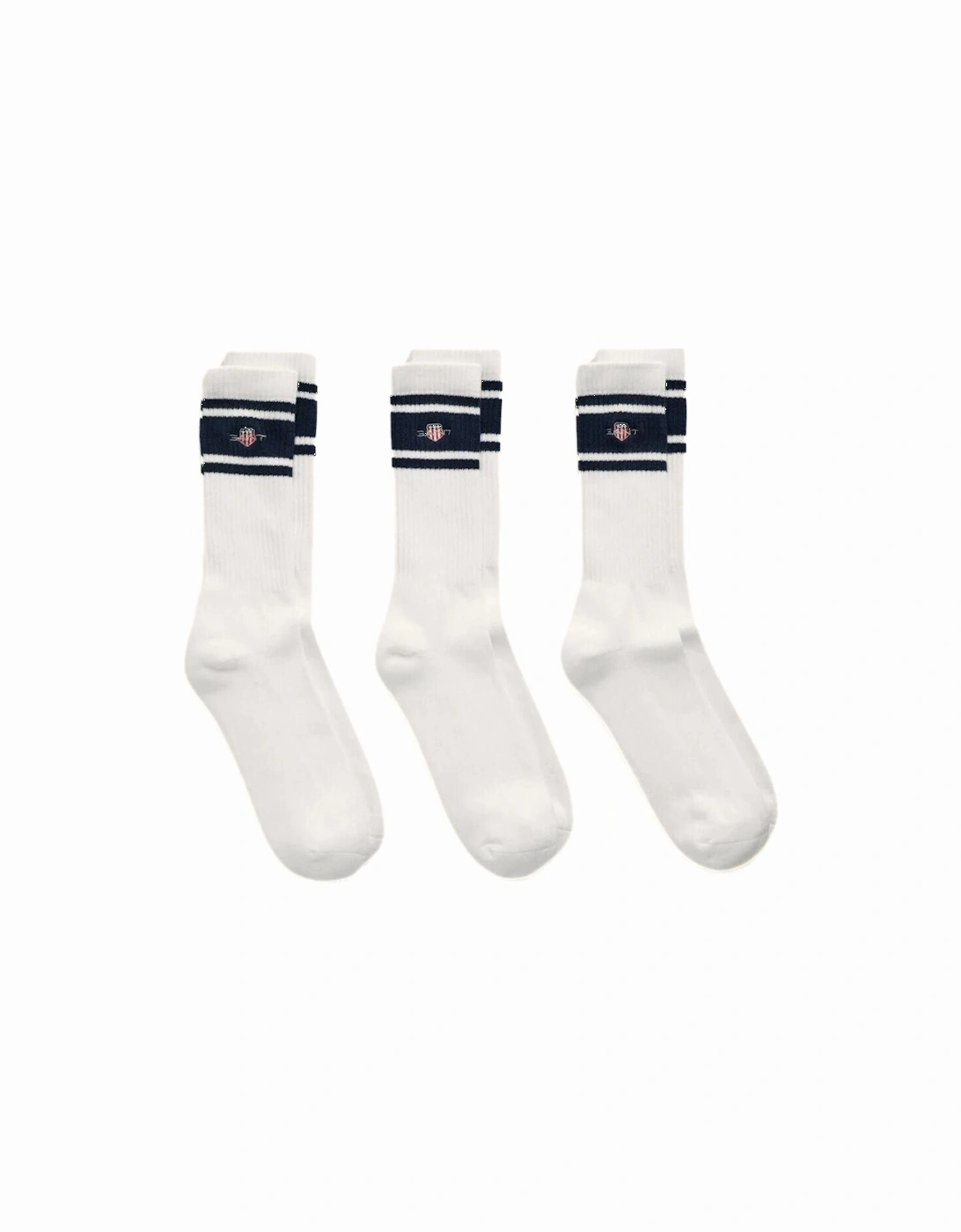 3-Pack Shield Logo Sports Socks, White, 2 of 1