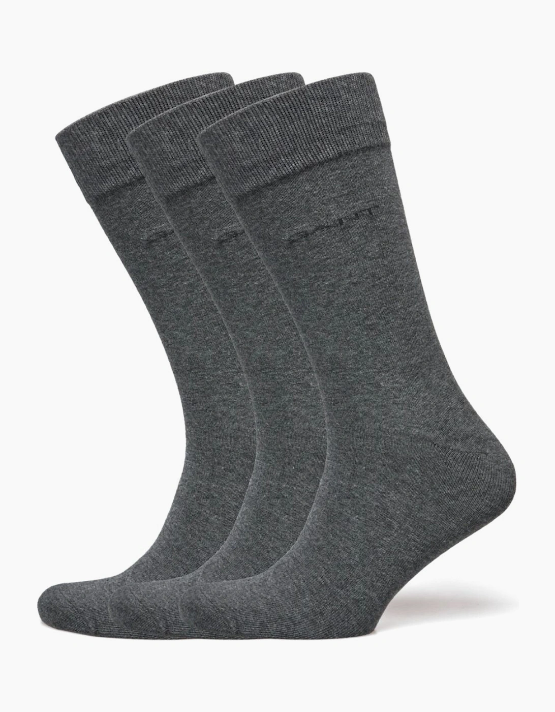 Gant Men's Grey 3-Pack Soft Cotton Socks, Charcoal Melange - Size: Eur 43-45