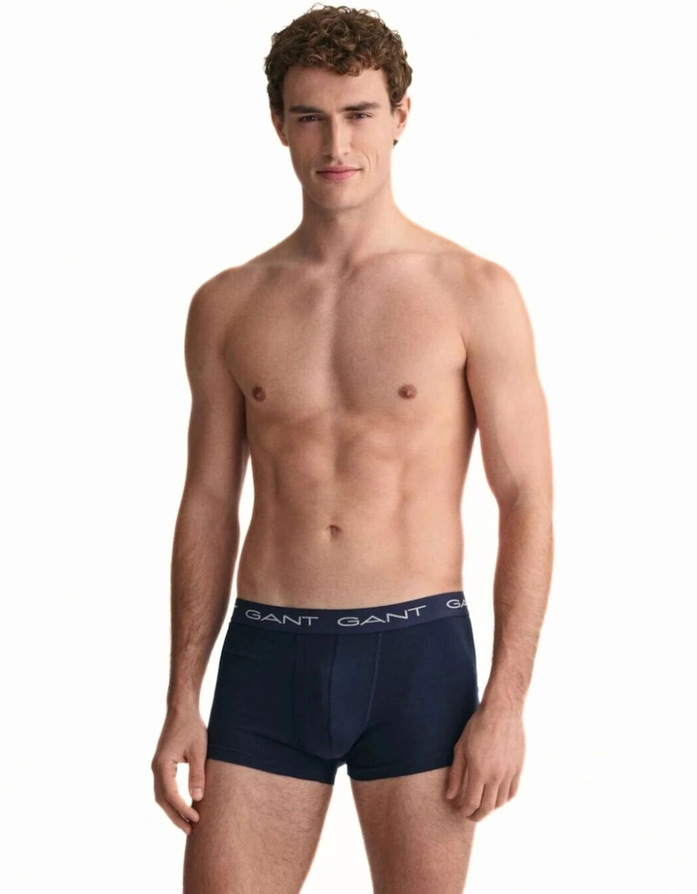 5-Pack Classic Logo Boxer Trunks, Navy