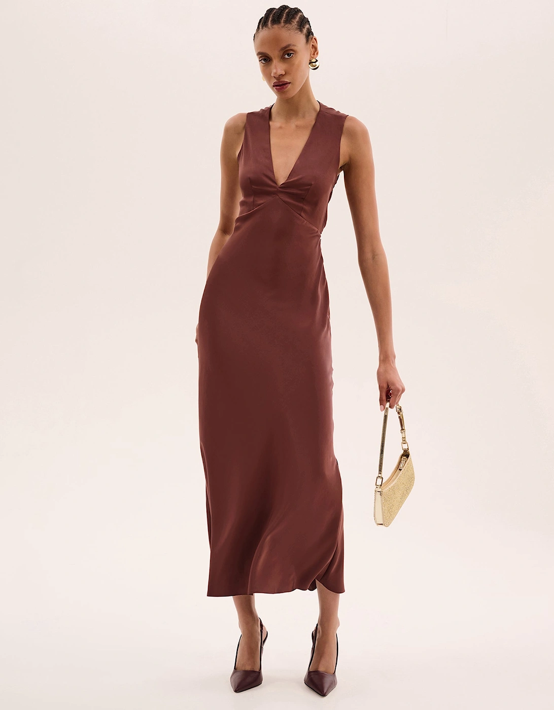 Nova Tie Back Dress in Chocolate, 6 of 5