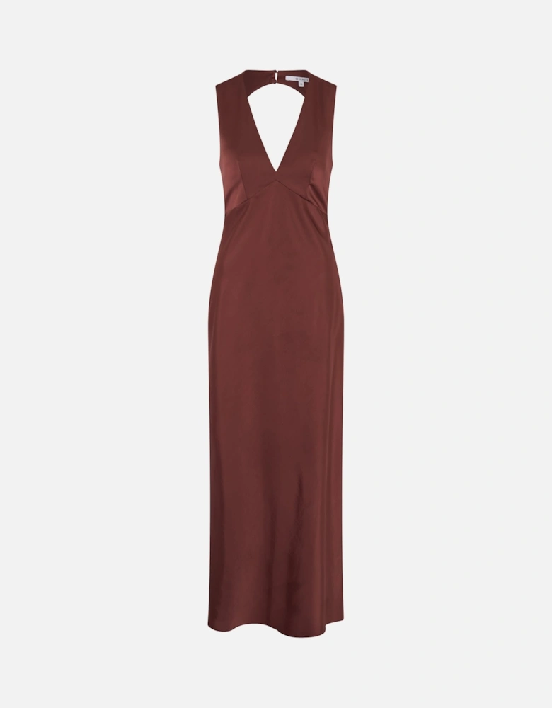 Nova Tie Back Dress in Chocolate