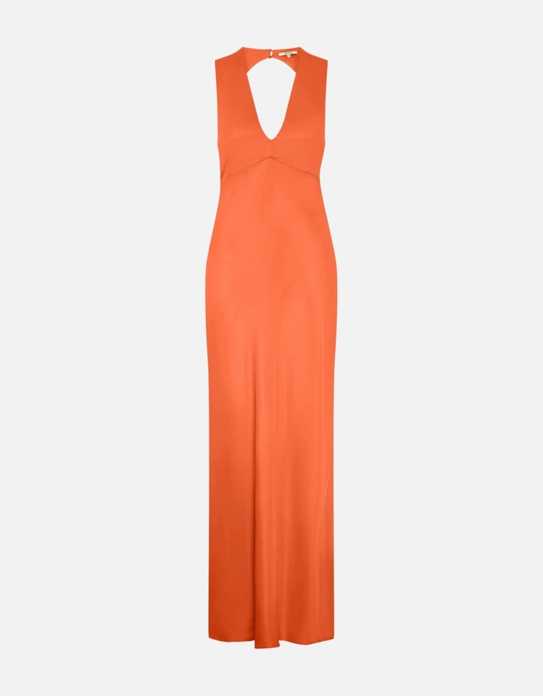 Nova Tie Back Dress in Burnt Orange
