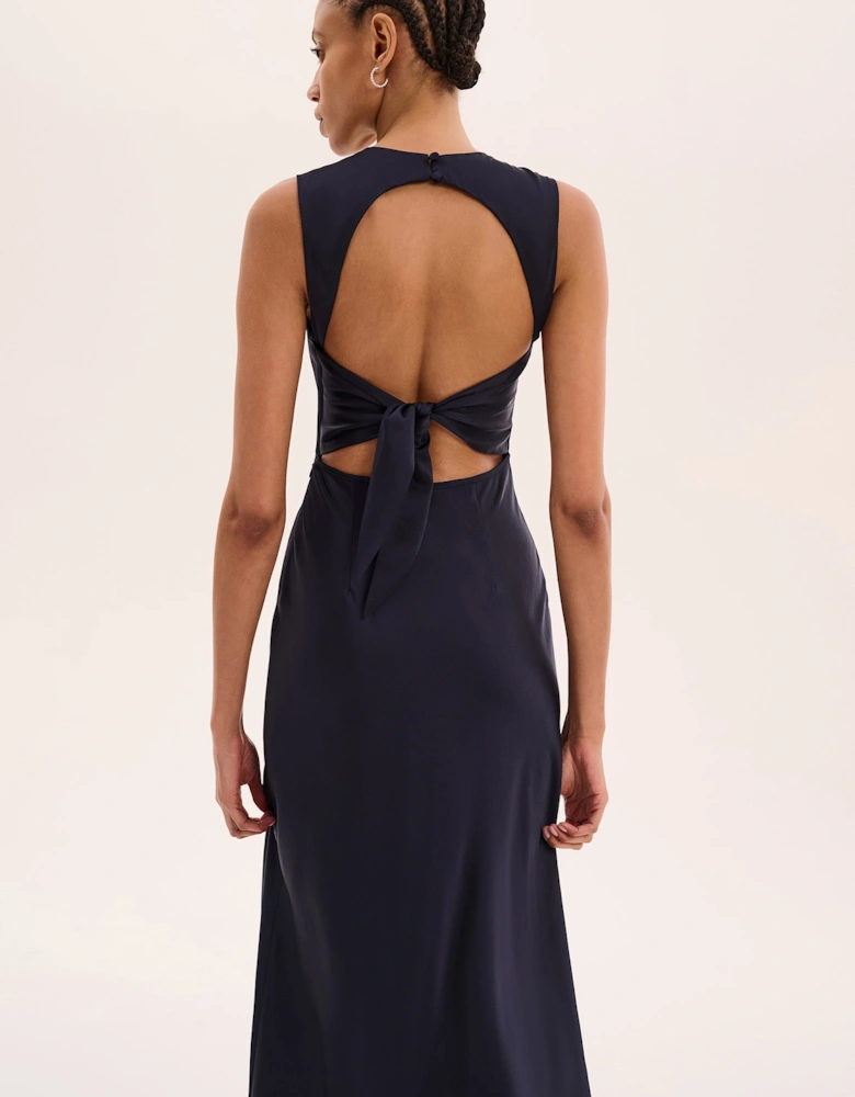 Nova Tie Back Dress in Navy