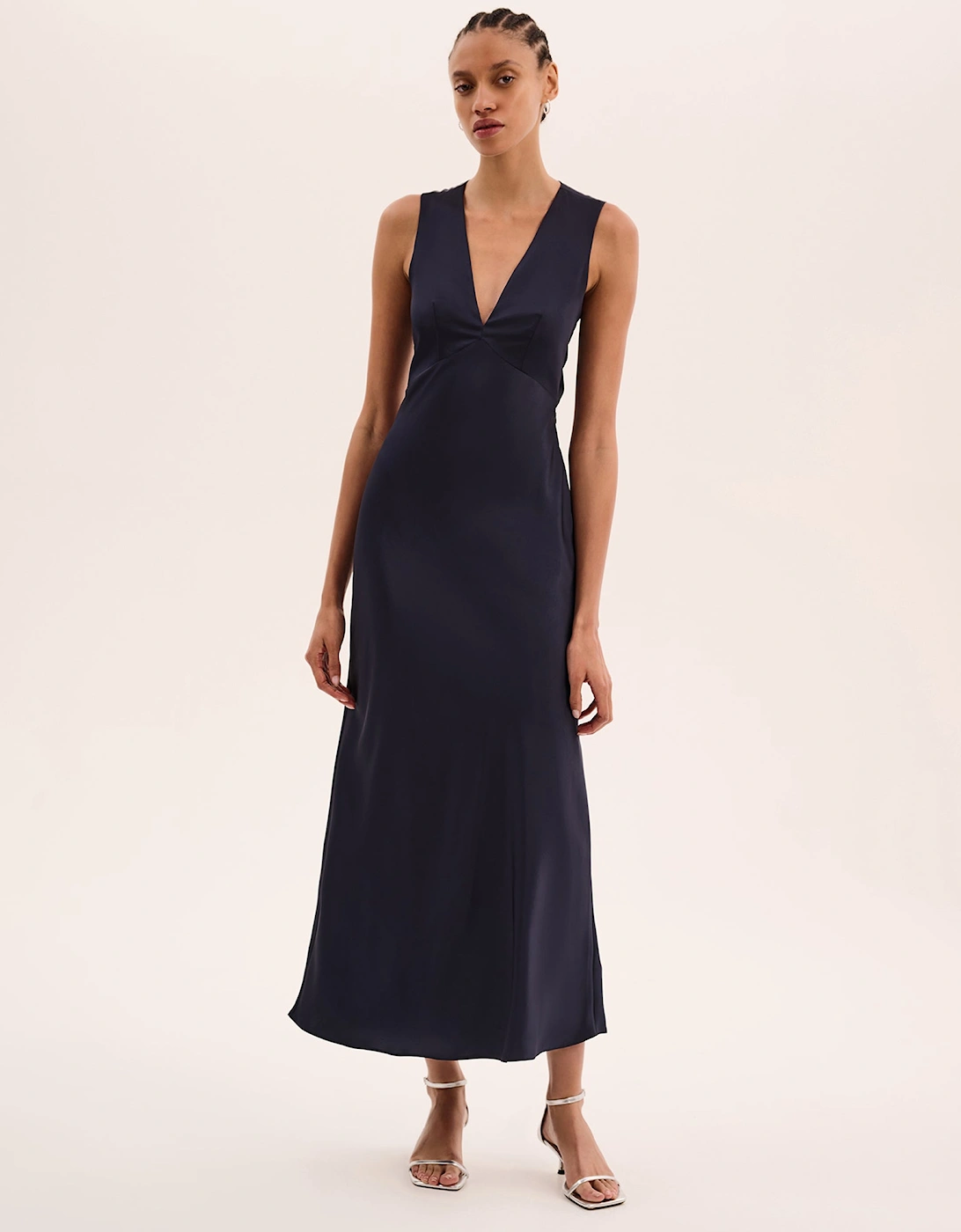 Nova Tie Back Dress in Navy, 6 of 5