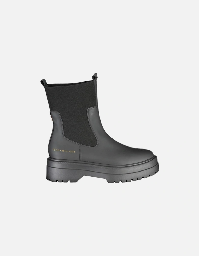 Ankle Boot with Side Elastic and Contrast Details Women - Black