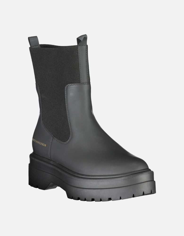 Ankle Boot with Side Elastic and Contrast Details Women - Black