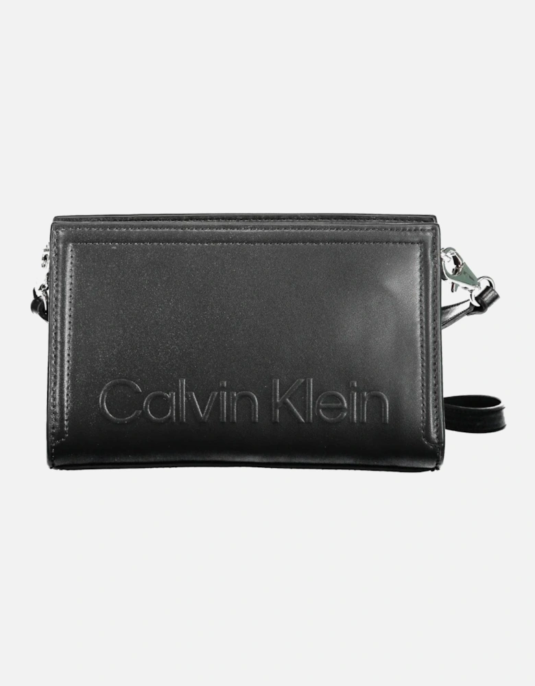 Recycled Polyester Shoulder Bag with Detachable Strap Women - Black