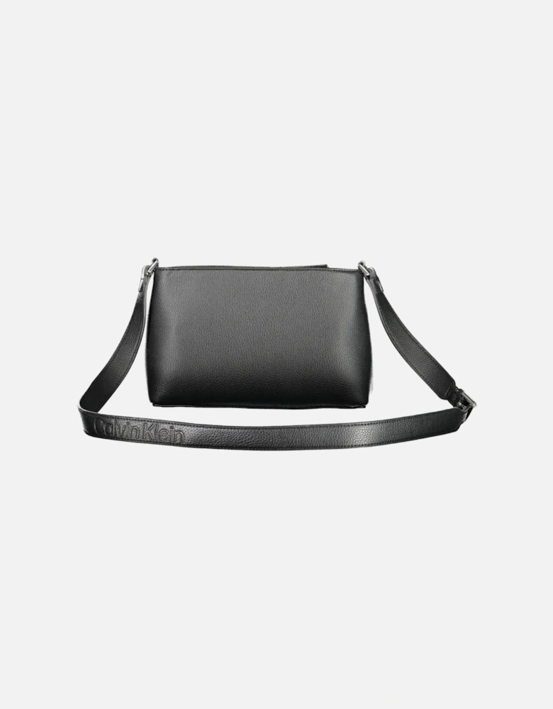 Recycled Polyester Shoulder Bag with Adjustable Strap Women - Black