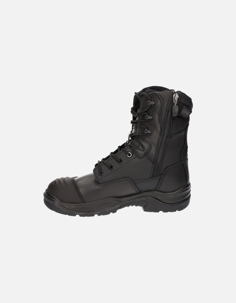 Rigmaster Side-Zip Leather Black Safety Boots