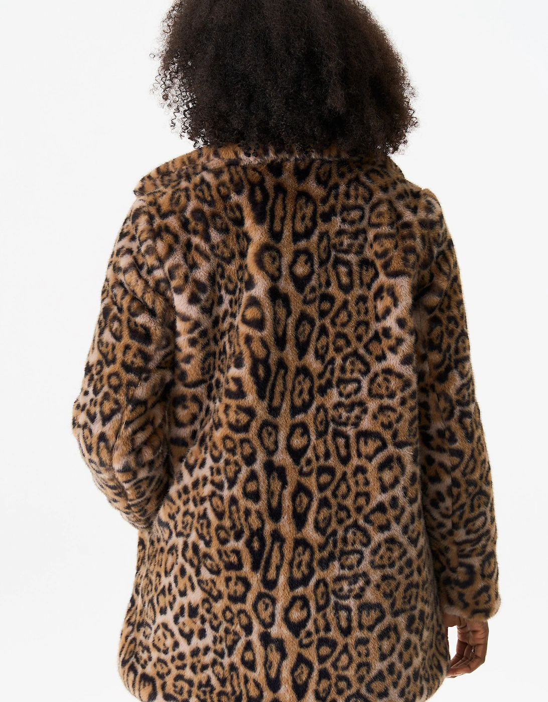 Brown Animal Fur Long Coat Jacket