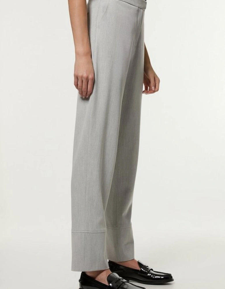 Petite Technical Crepe Tailored Straight Turn Up Hem