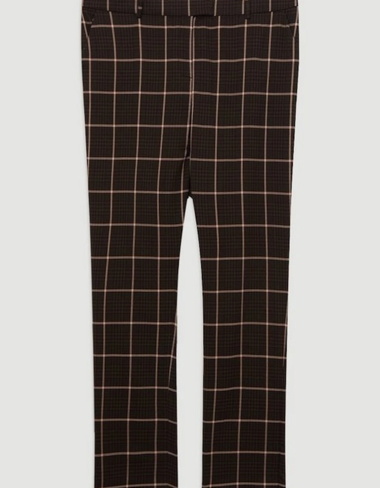 Plus Size Check Straight Leg Tailored Trouser