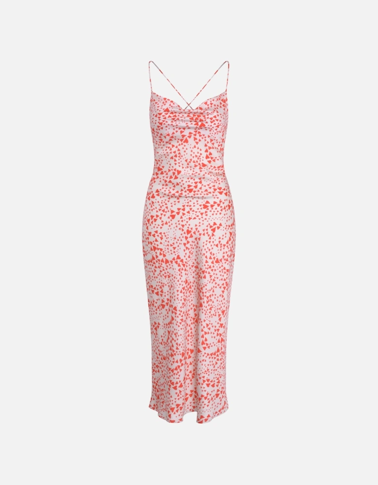 Riviera Midi Dress in Heart Print