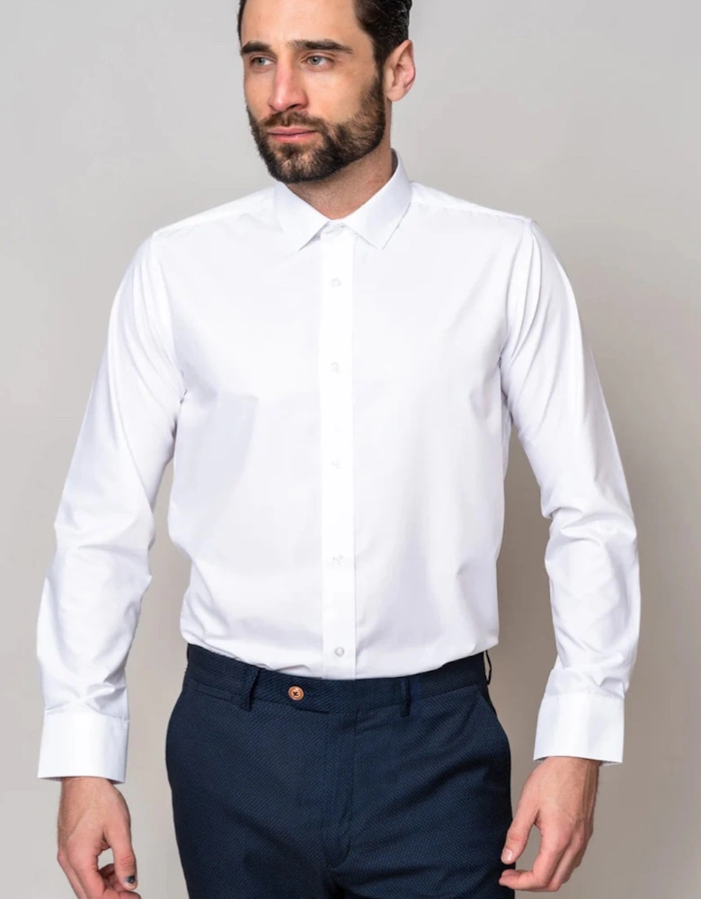 Carter Long Sleeve Regular Fit Shirt - White