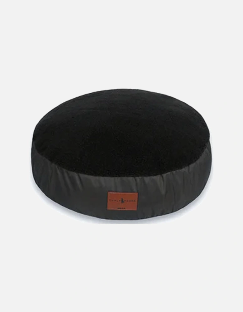 Biffy Round Dog Bed Black Sherpa