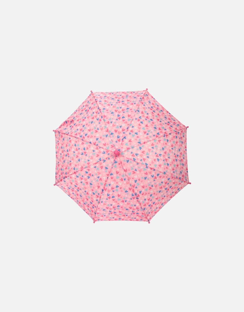 Childrens/Kids Hearts Stick Umbrella