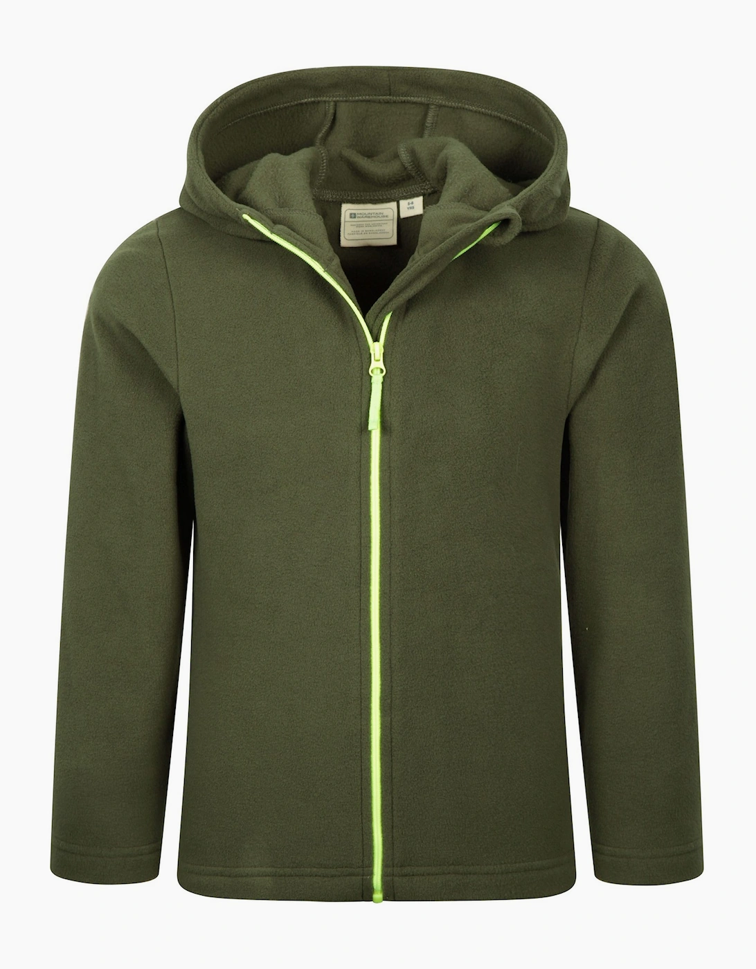 Mountain Warehouse Green Childrens/Kids Camber Full Zip Hoodie - Khaki - 5-6 Years - Khaki - 100% Polyester - Image 2