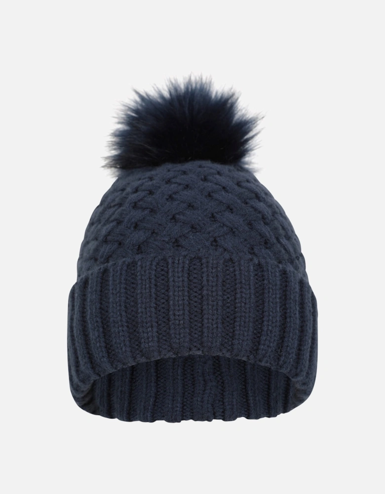 Womens/Ladies Lisbon Pom Pom Borg Lined Beanie