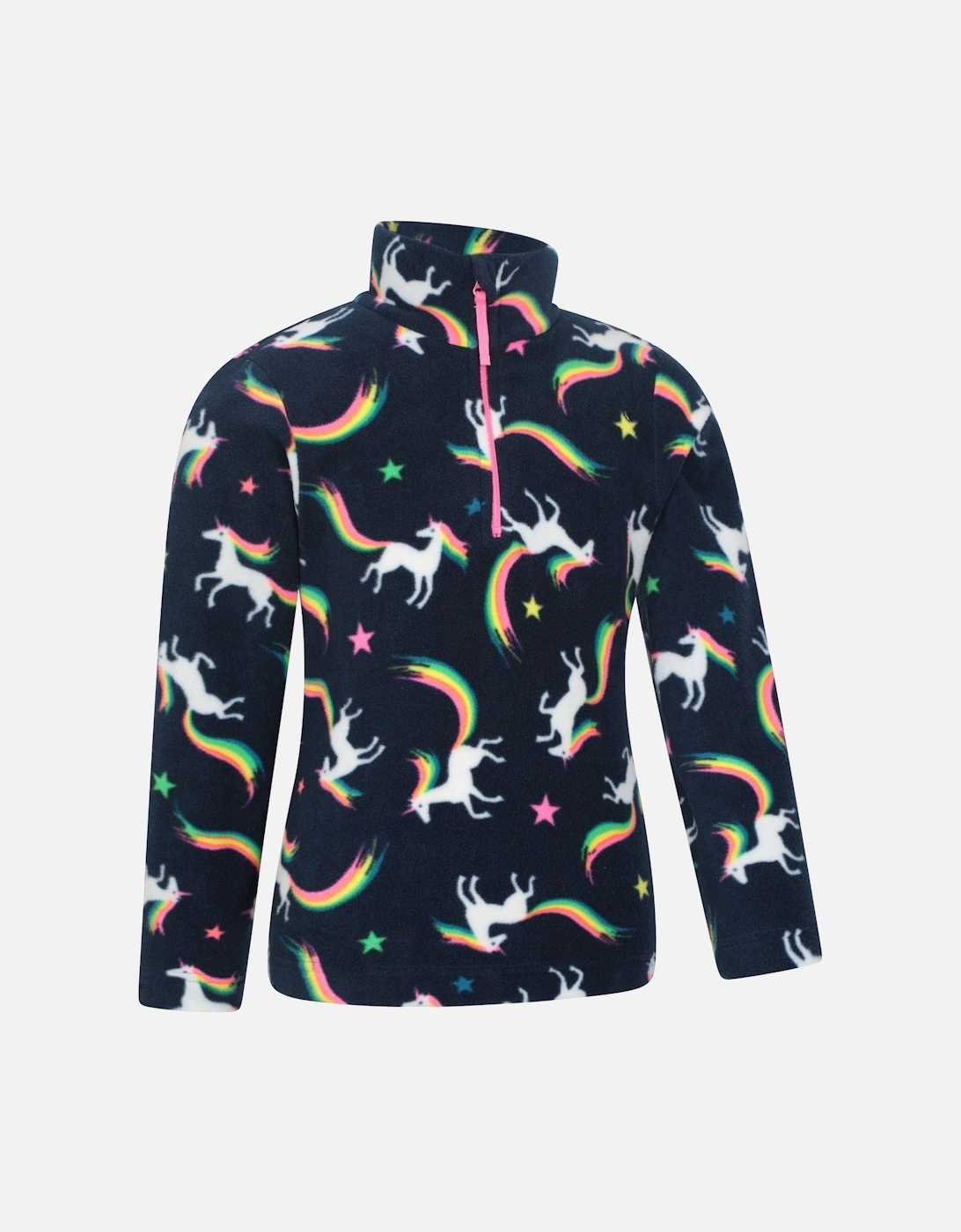 Childrens/Kids Endeavour Unicorn Half Zip Fleece Top