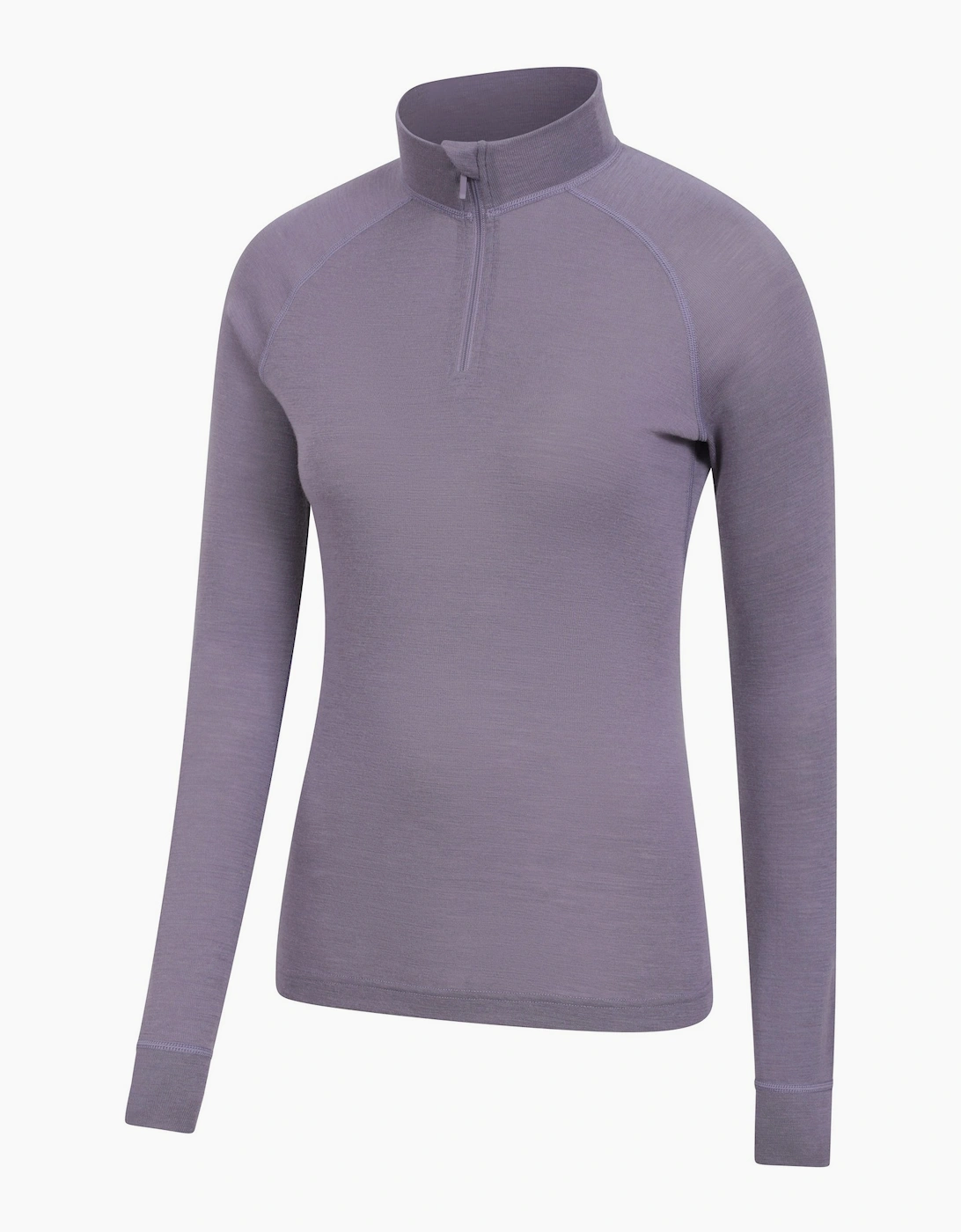 Mountain Warehouse Women's Purple / Merino Wool Zip Neck Thermal Top - Size: 18
