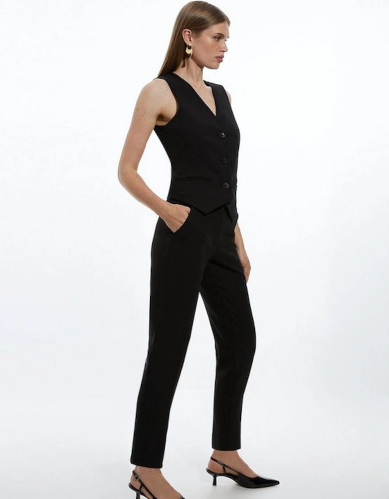 Clean Tailored Grosgrain Tipped Slim Leg Trousers