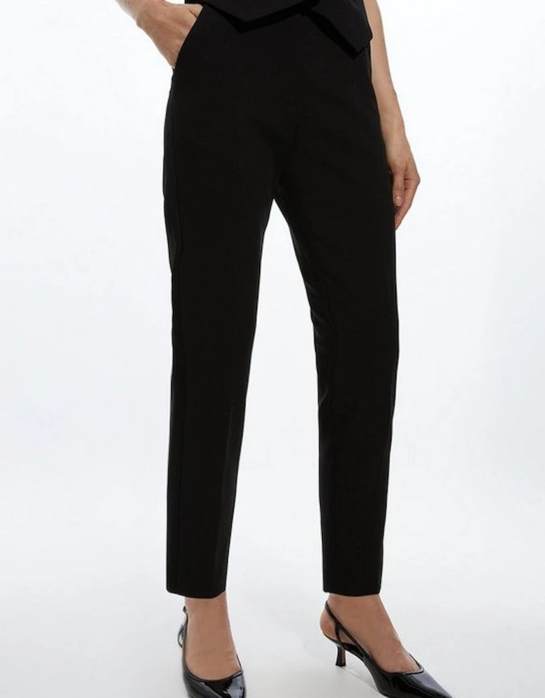 Clean Tailored Grosgrain Tipped Slim Leg Trousers