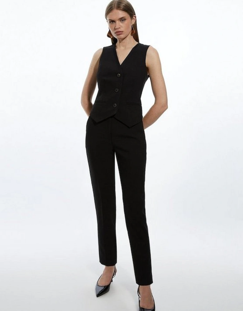 Clean Tailored Grosgrain Tipped Slim Leg Trousers