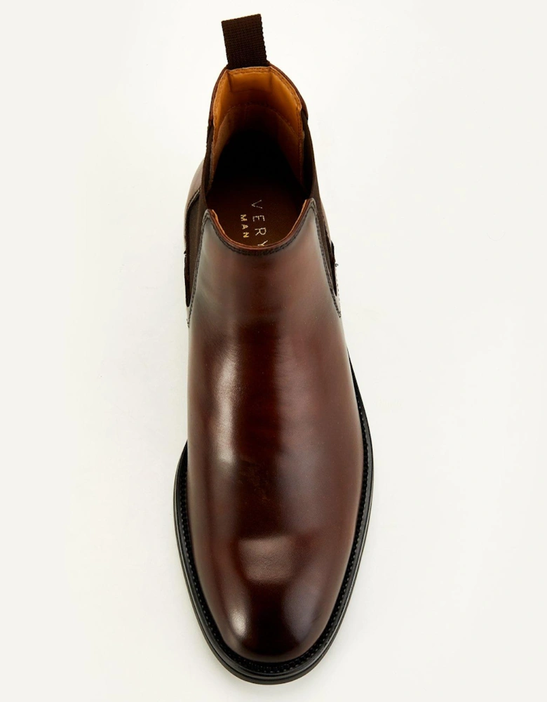 Leather Chelsea Boot - Brown