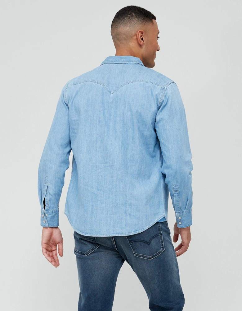 Levis Barstow Denim Western Shirt - Light Blue