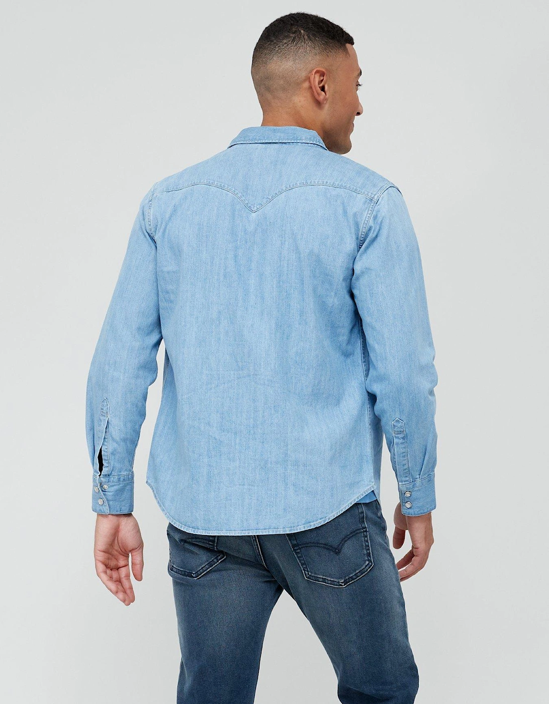 Levis Barstow Denim Western Shirt - Light Blue