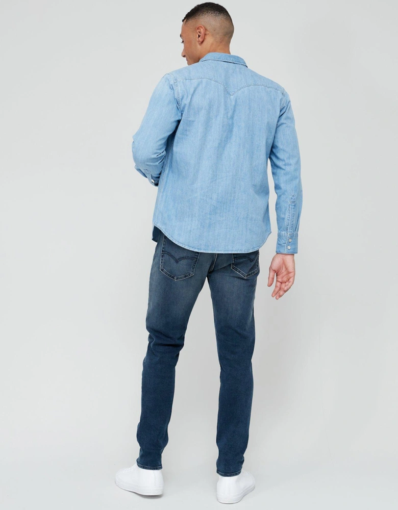 Levis Barstow Denim Western Shirt - Light Blue