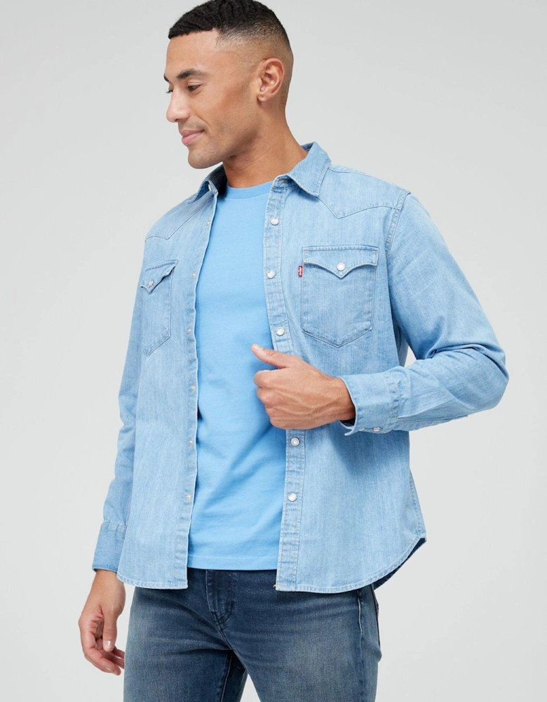 Levis Barstow Denim Western Shirt - Light Blue