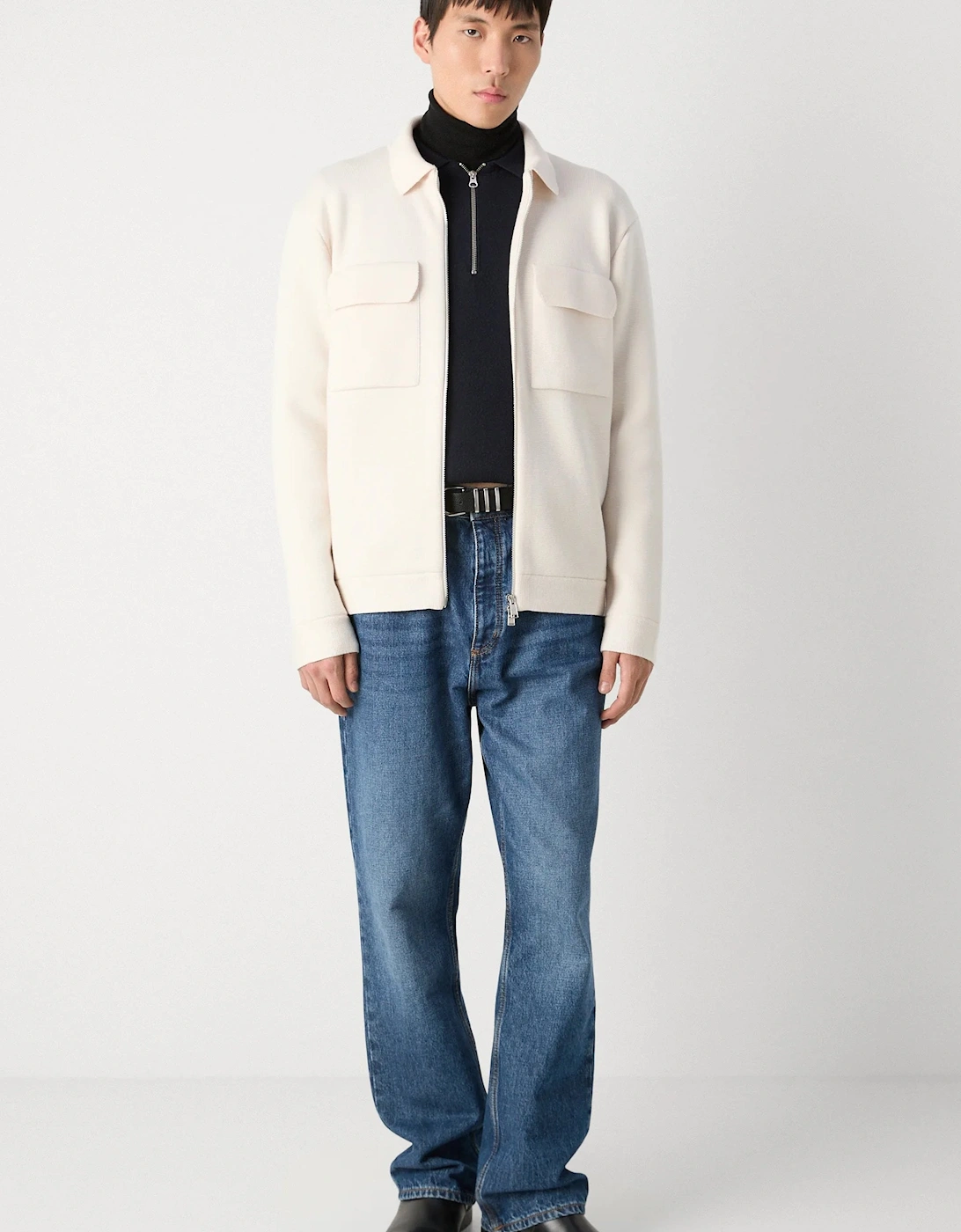 P Bellotto Zip Cardigan White