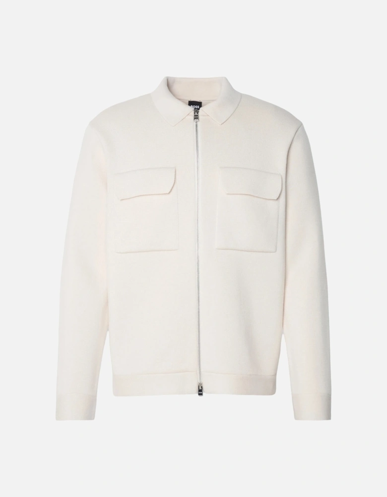 P Bellotto Zip Cardigan White