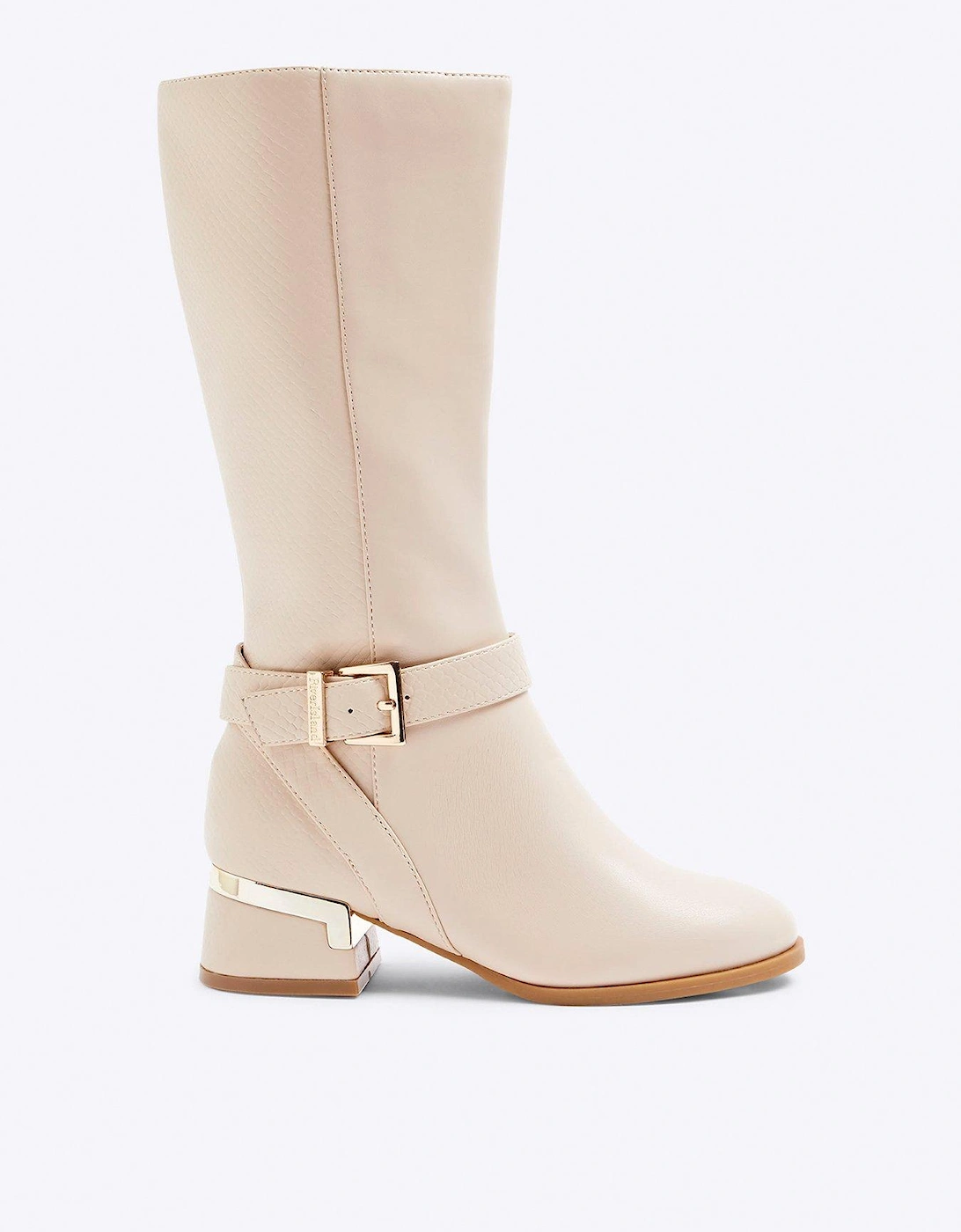 Older Girl Heeled Knee High Boots - Cream, 6 of 5