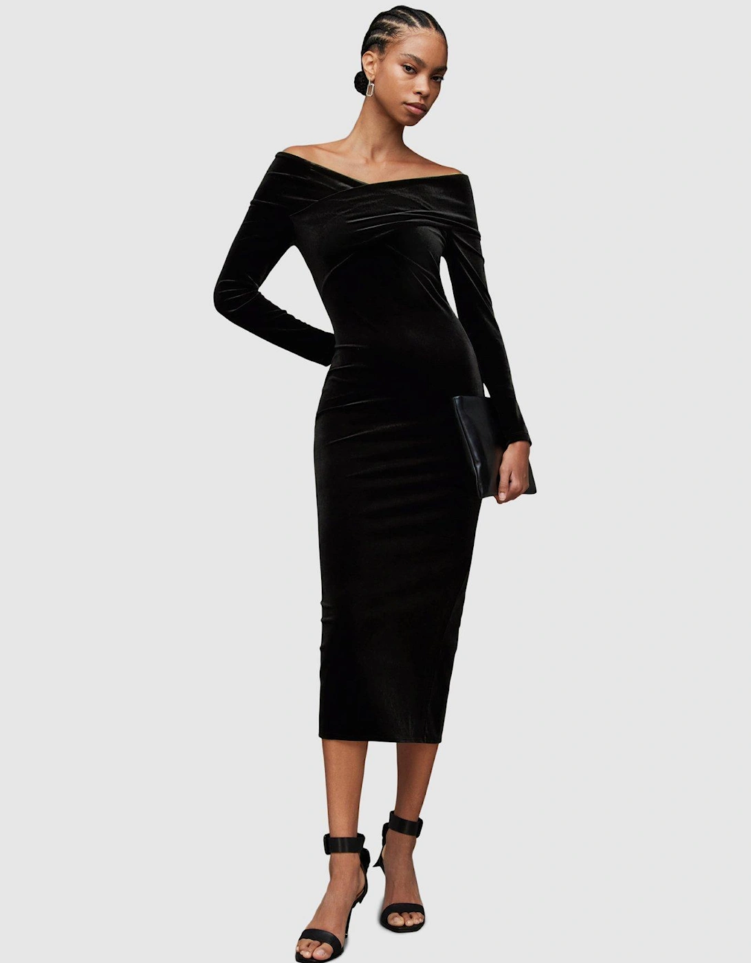 Delta Velvet Dress - Black, 7 of 6